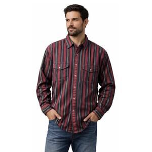 Eddie Bauer 90’s McKinley Outdoor Outfitter Cotton Stripe Shirt Size Large